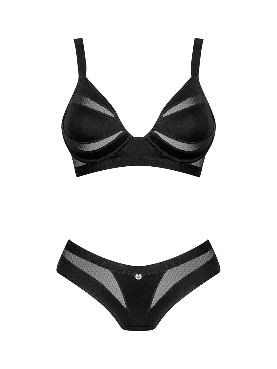 Chic Amoria 2 Pcs Lingerie Set - Black