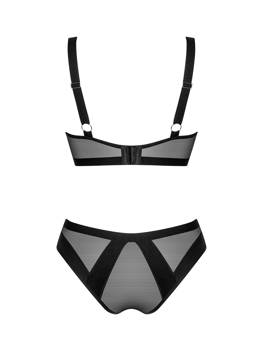 Chic Amoria 2 Pcs Lingerie Set - Black