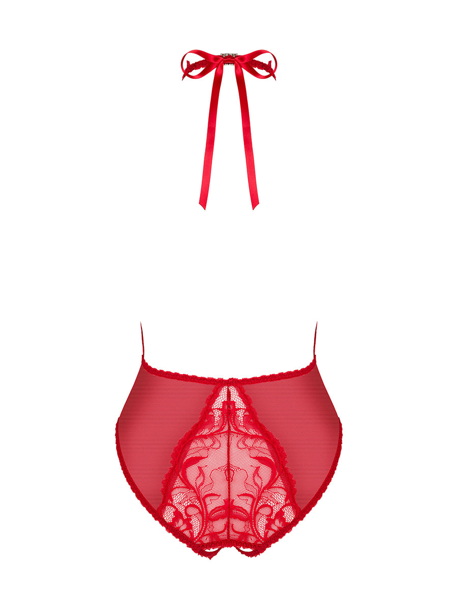 Dagmarie Crotchless Teddy - Red