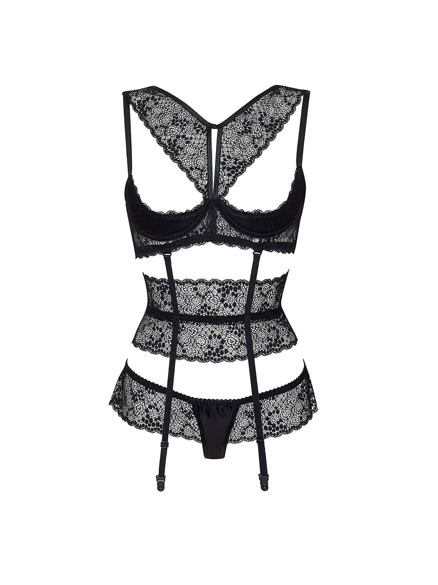 Lillie Black Open Lingerie Set