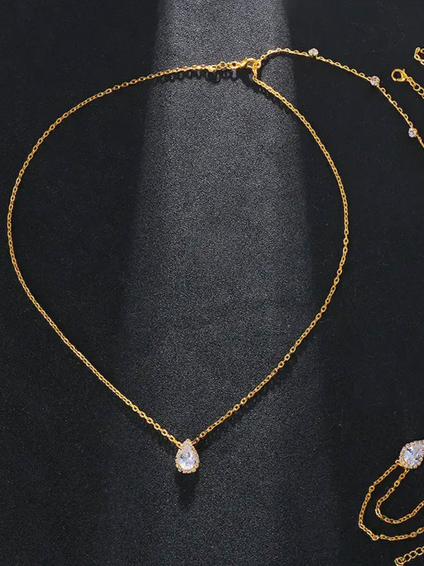 Elegant Water Drop Back Chain Necklace
