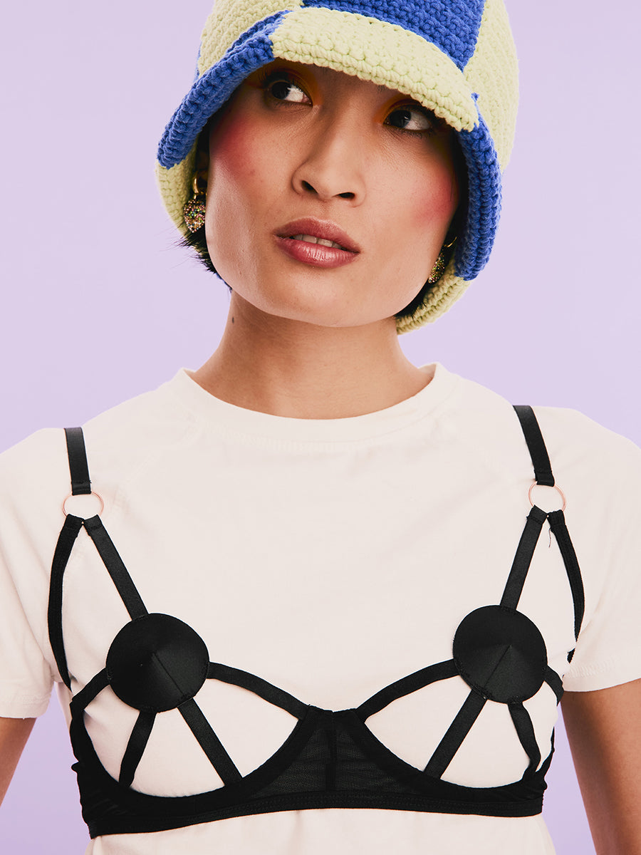 Euridia Bra with Straps - Black