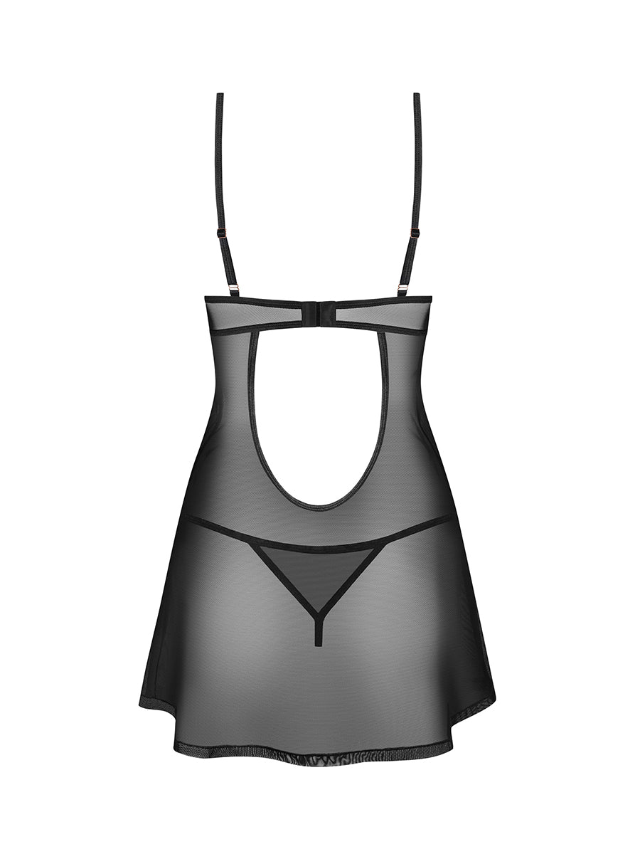 Euridia Chemise and Thong - Black