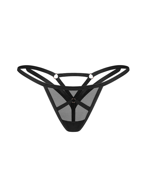 Freedom by Obsessive Euridia Strap Thong - Black
