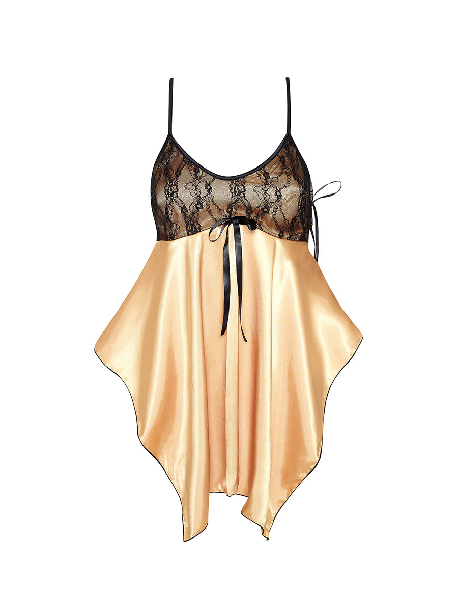 Julieta Sensual Satin and Lace Chemise