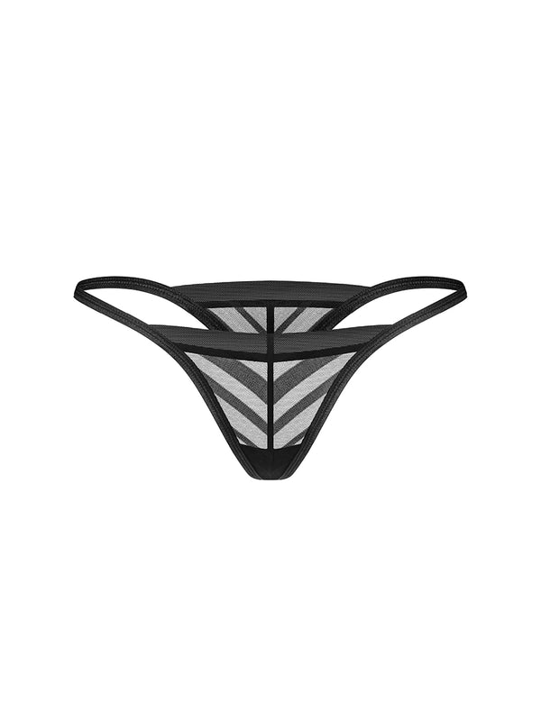 EXQUISITE by Obsessive Lune Bellis Black Mesh Thong