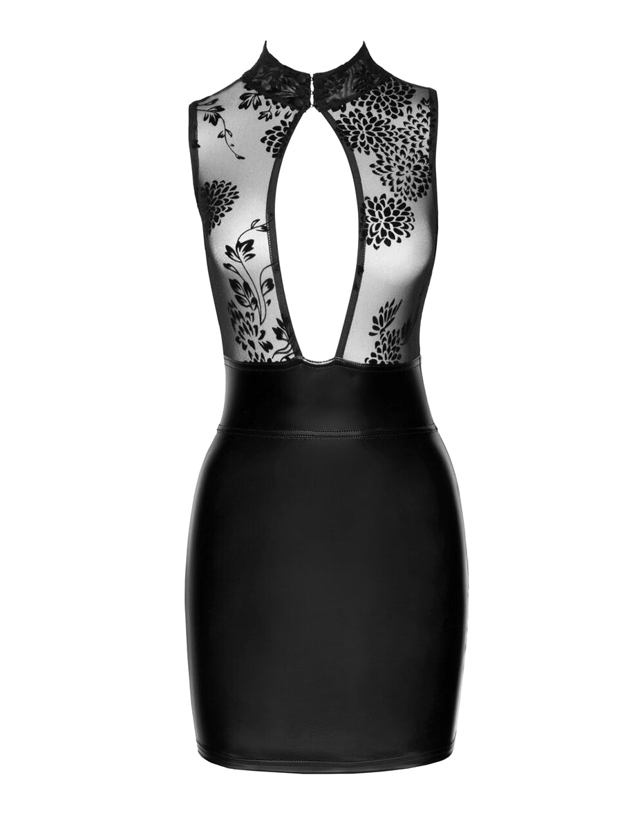 Short Dress with Powerwetlook Skirt and Tulle Top