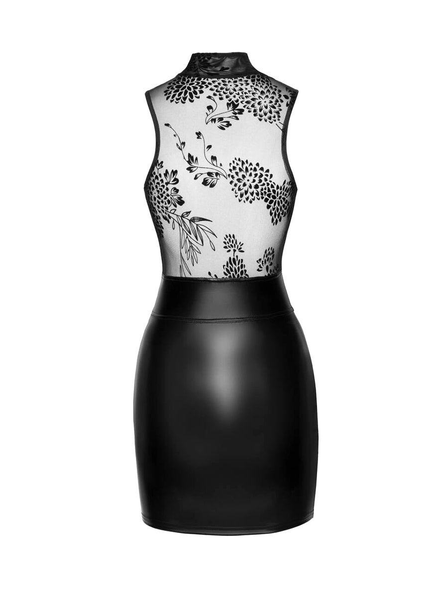 Short Dress with Powerwetlook Skirt and Tulle Top