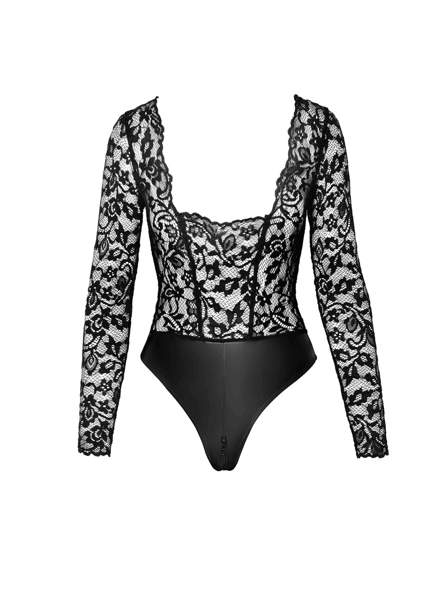 Psyche Bodysuit of Lace and Wetlook