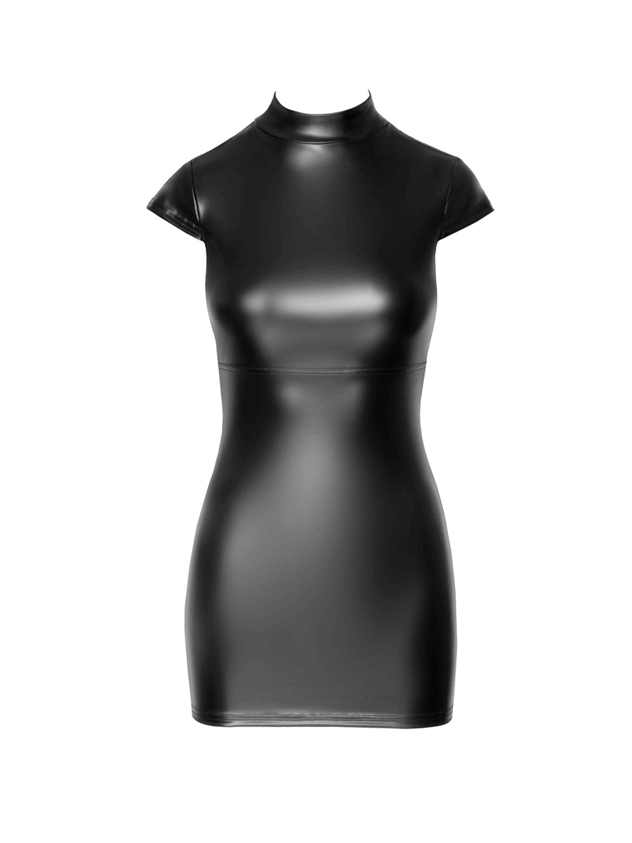 Fantasy Wetlook Mini Dress with Lace Up Back