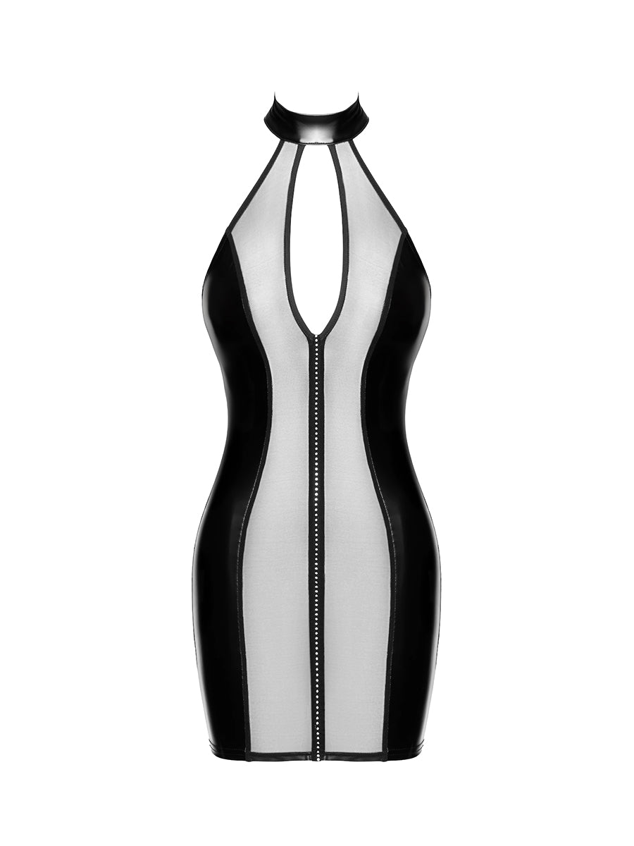 Luxuria Crystal Sheer Mini Dress