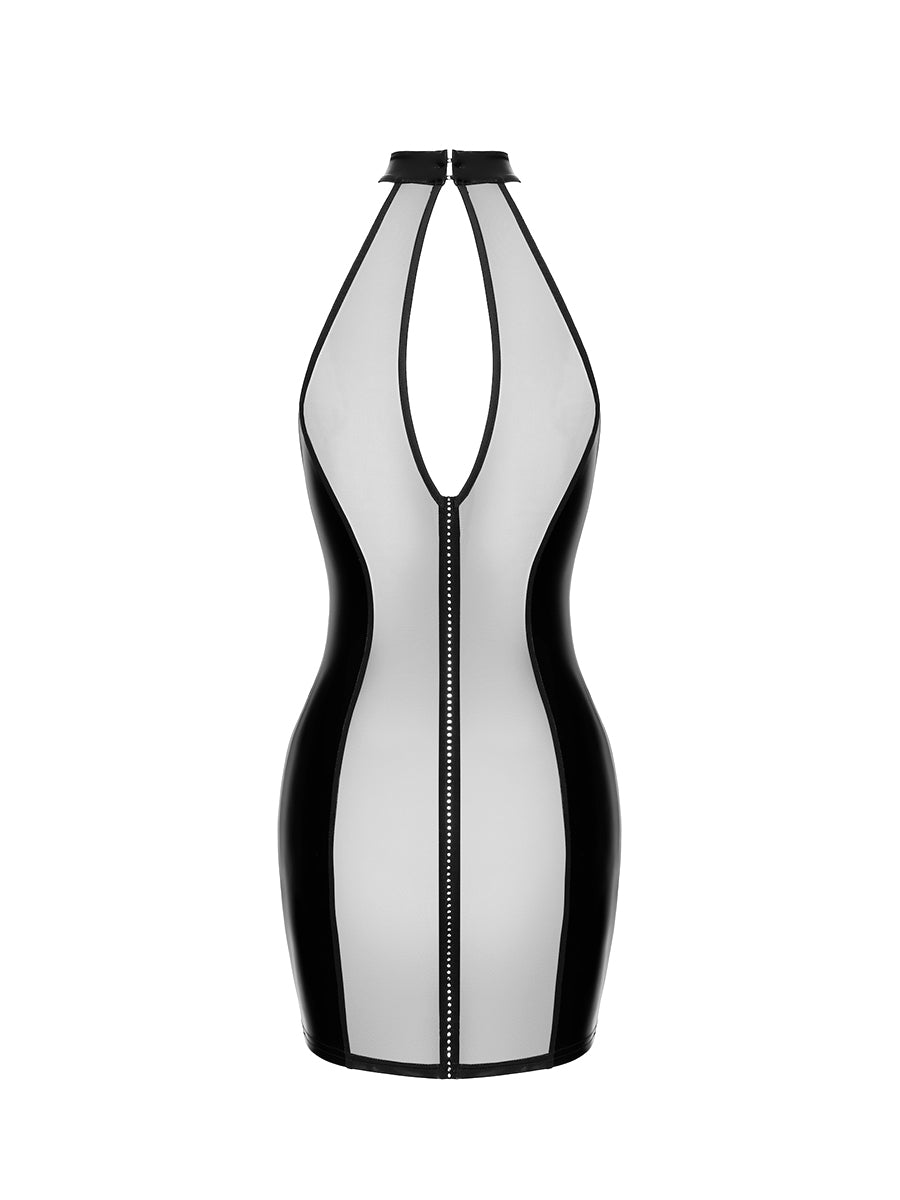 Luxuria Crystal Sheer Mini Dress