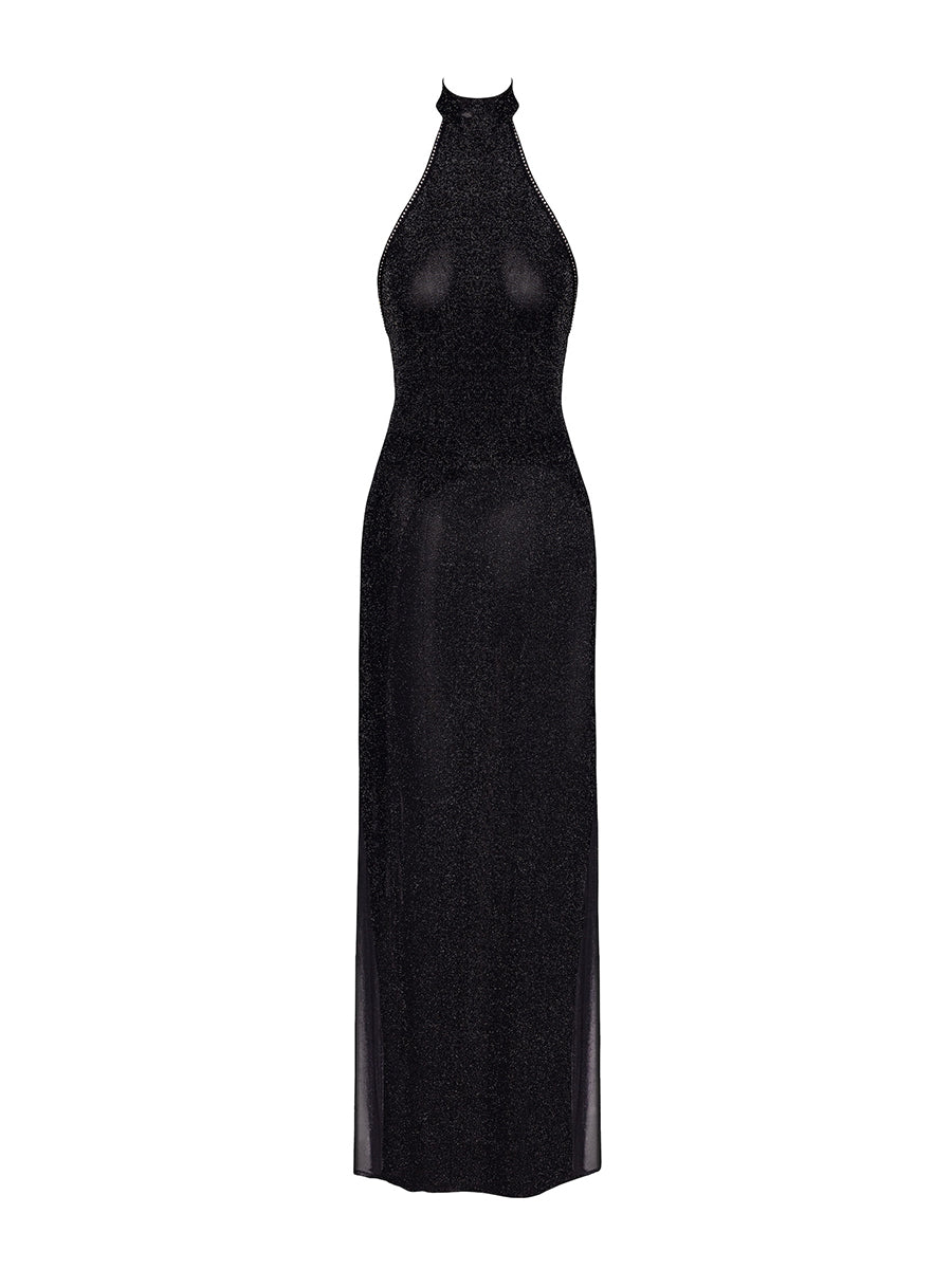 Onyx Twin-slit Long Dress