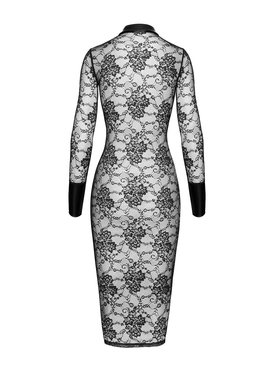 Noirelle Lace Button-up Midi Dress