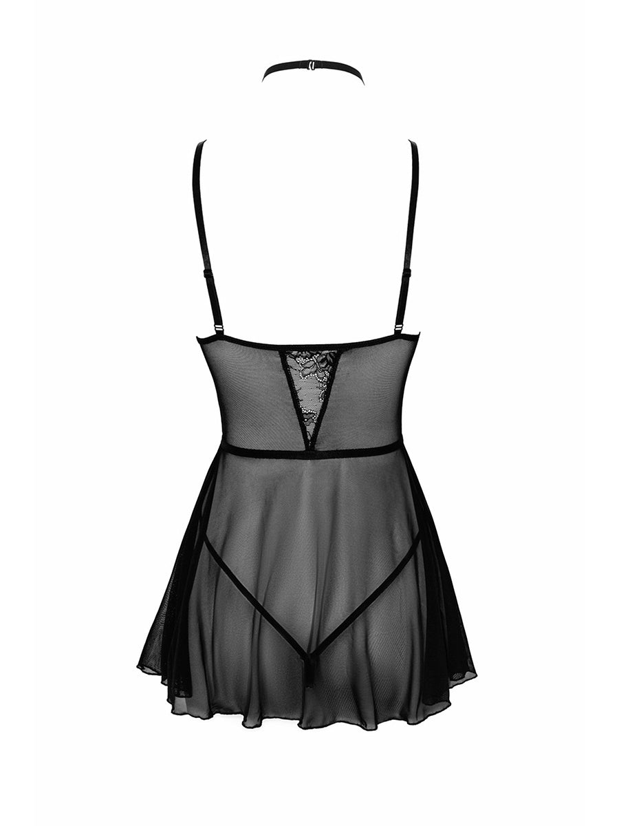 KISS249 First Kiss Babydoll and Choker - Black