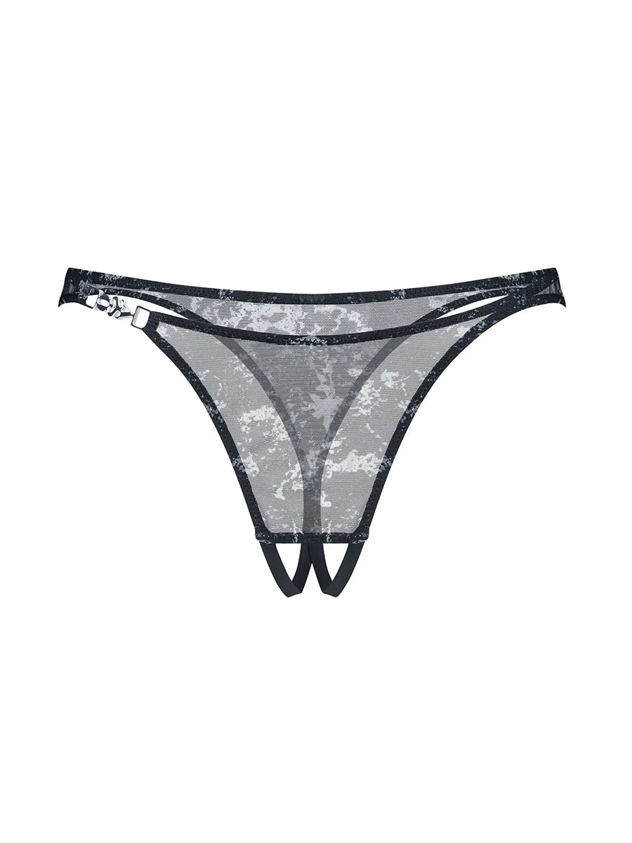 Corrosis Crotchless Thong with Unique Pattern