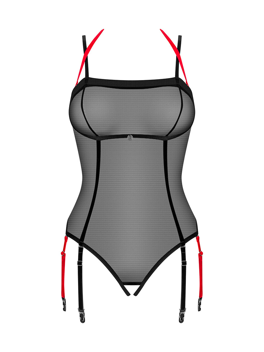 Glandez See-through Teddy with Open Crotch