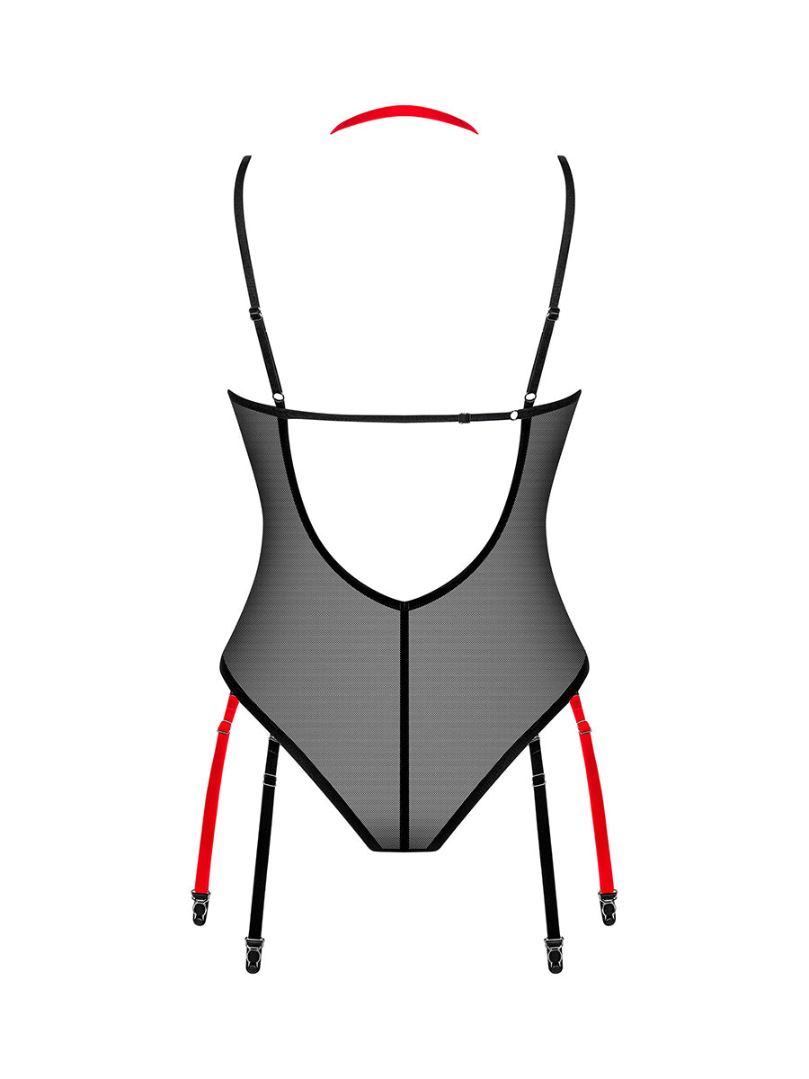 Glandez Teddy with Detachable Garter Straps - Black