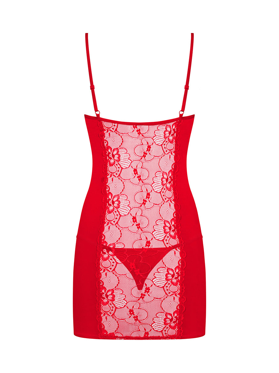 Heartina Chemise & Thong - Red