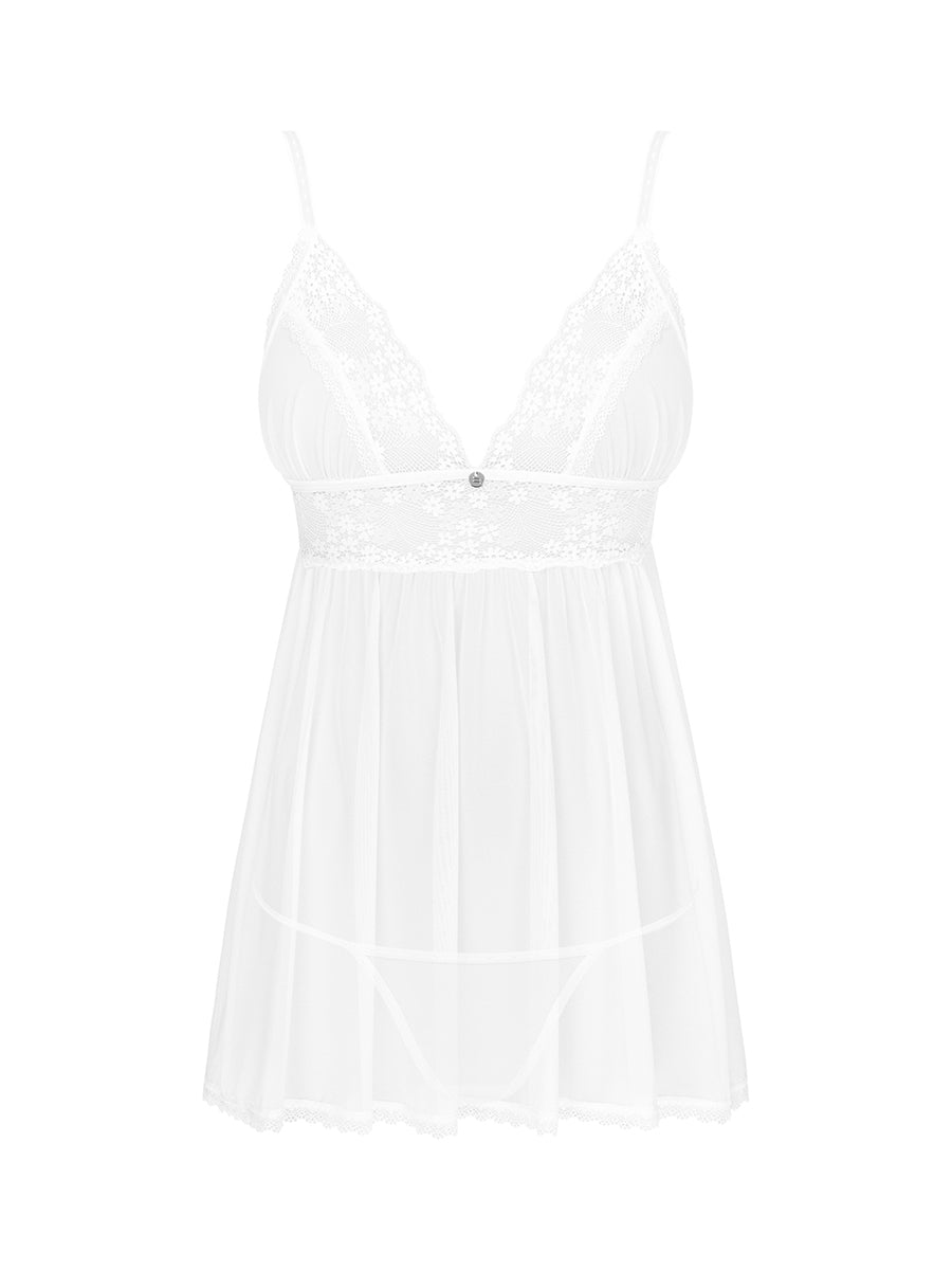 Heavenlly Babydoll & Thong - White
