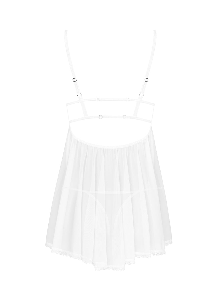 Heavenlly Babydoll & Thong - White