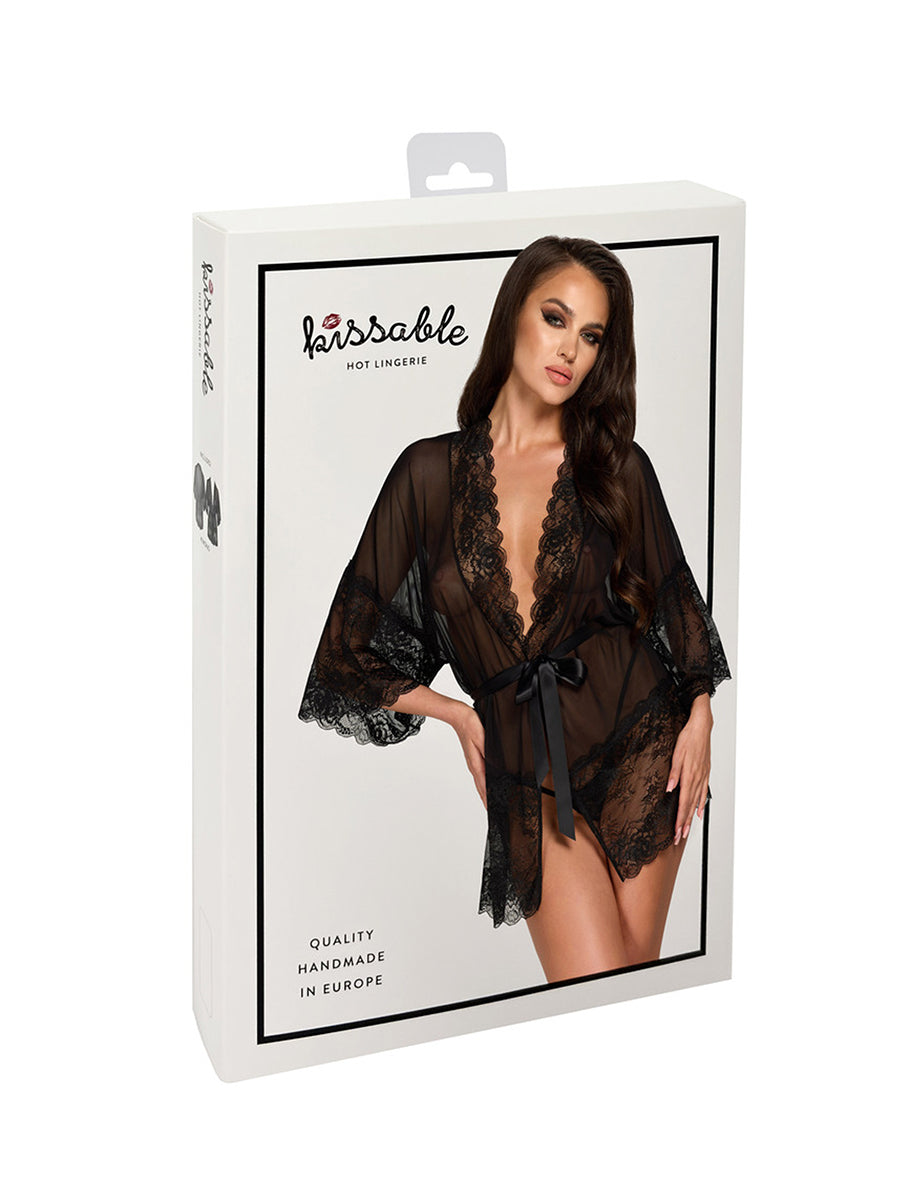 KISS245 Midnight Kiss Negligee - Black