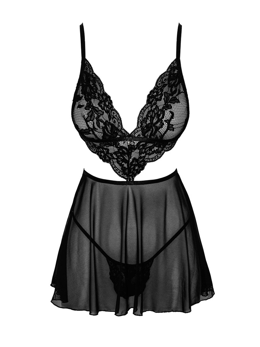 KISS242 French Kiss Babydoll - Black