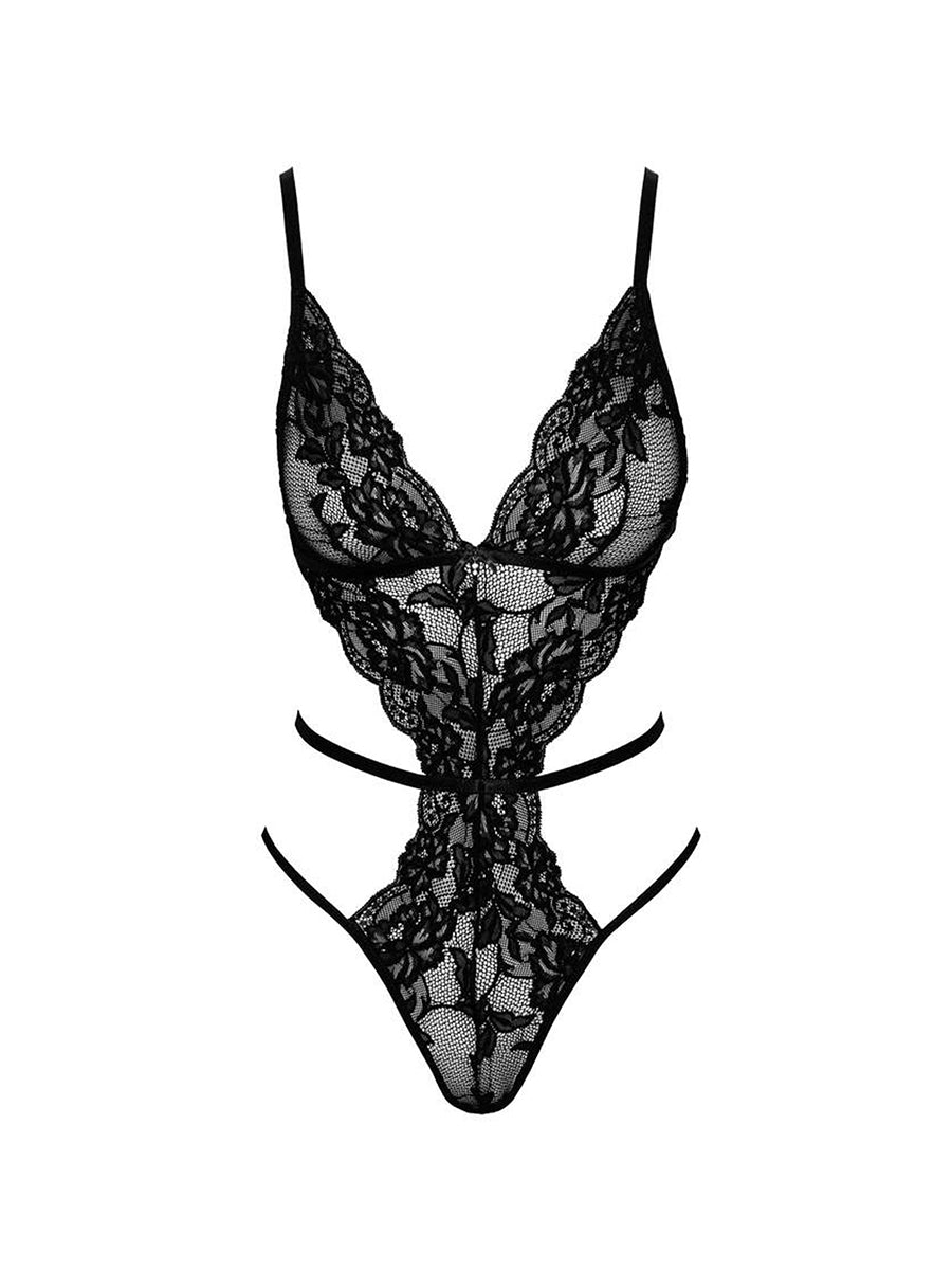 KISS241 French Kiss Crotchless Teddy - Black