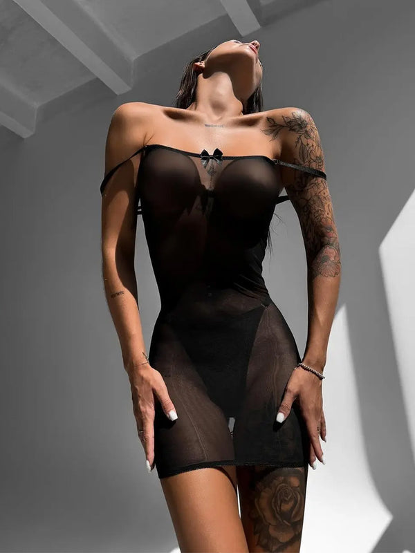 Lace-Up Back Chemise with Panties