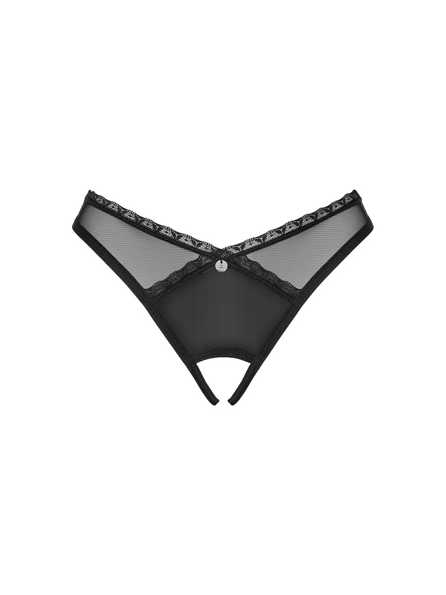 Latinesa Black Thong with Open Crotch