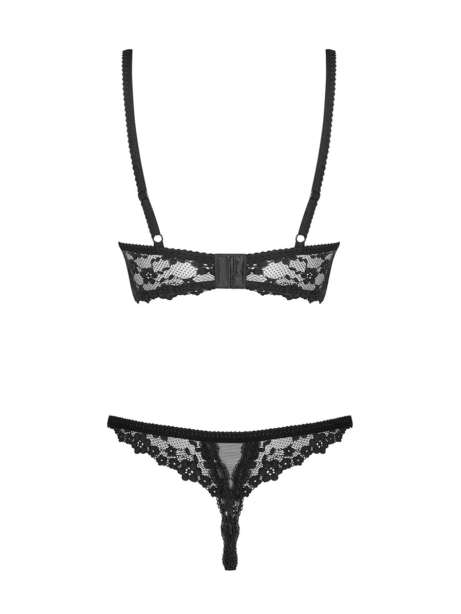 Letica Black Spicy Cupless Lingerie Set