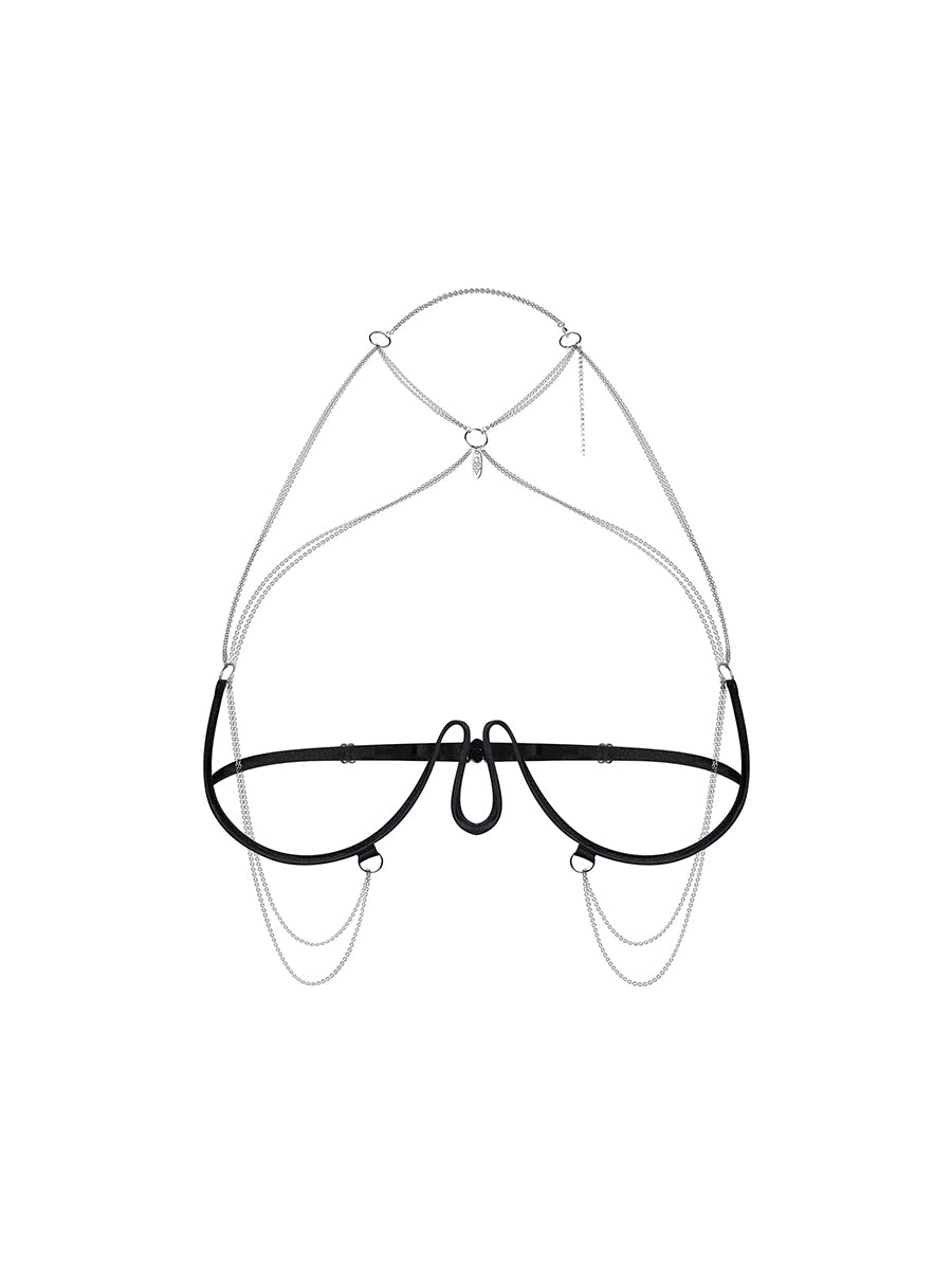 Lustique Black Modern Harness Bra