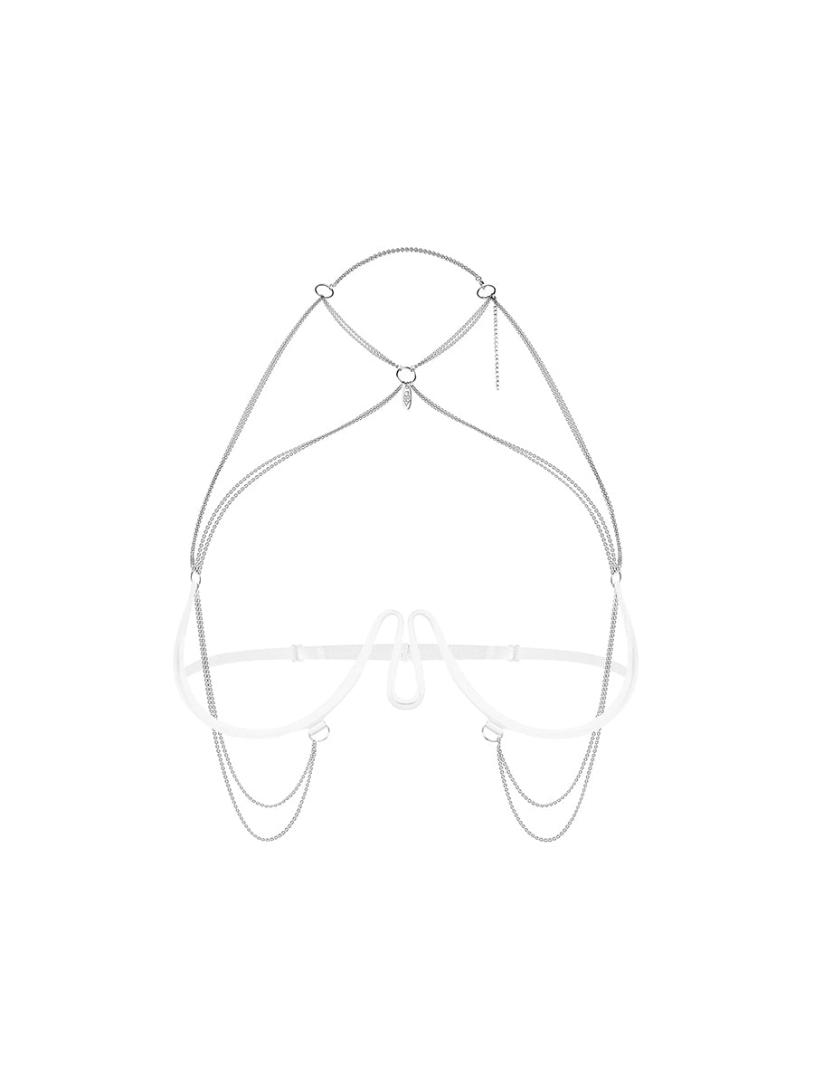 Lustique White Modern Harness Bra