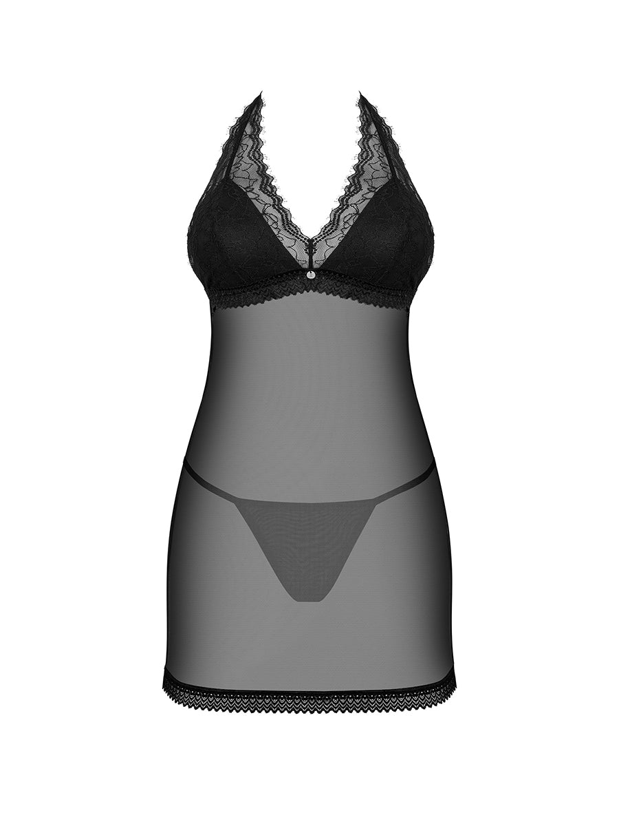 Medilla Black See-through Chemise & Thong