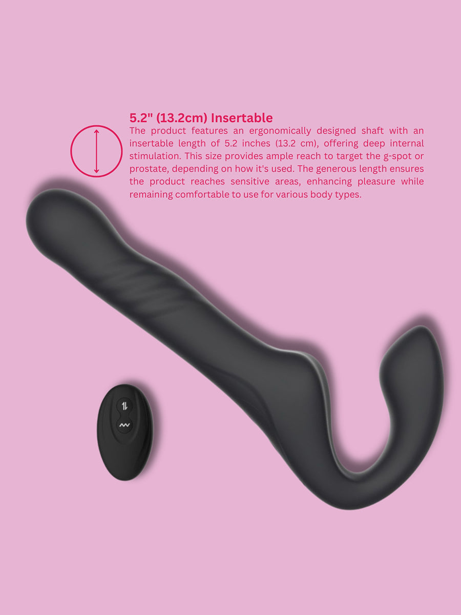 Surge Remote Thrusting & Vibrating Strapless Strap On