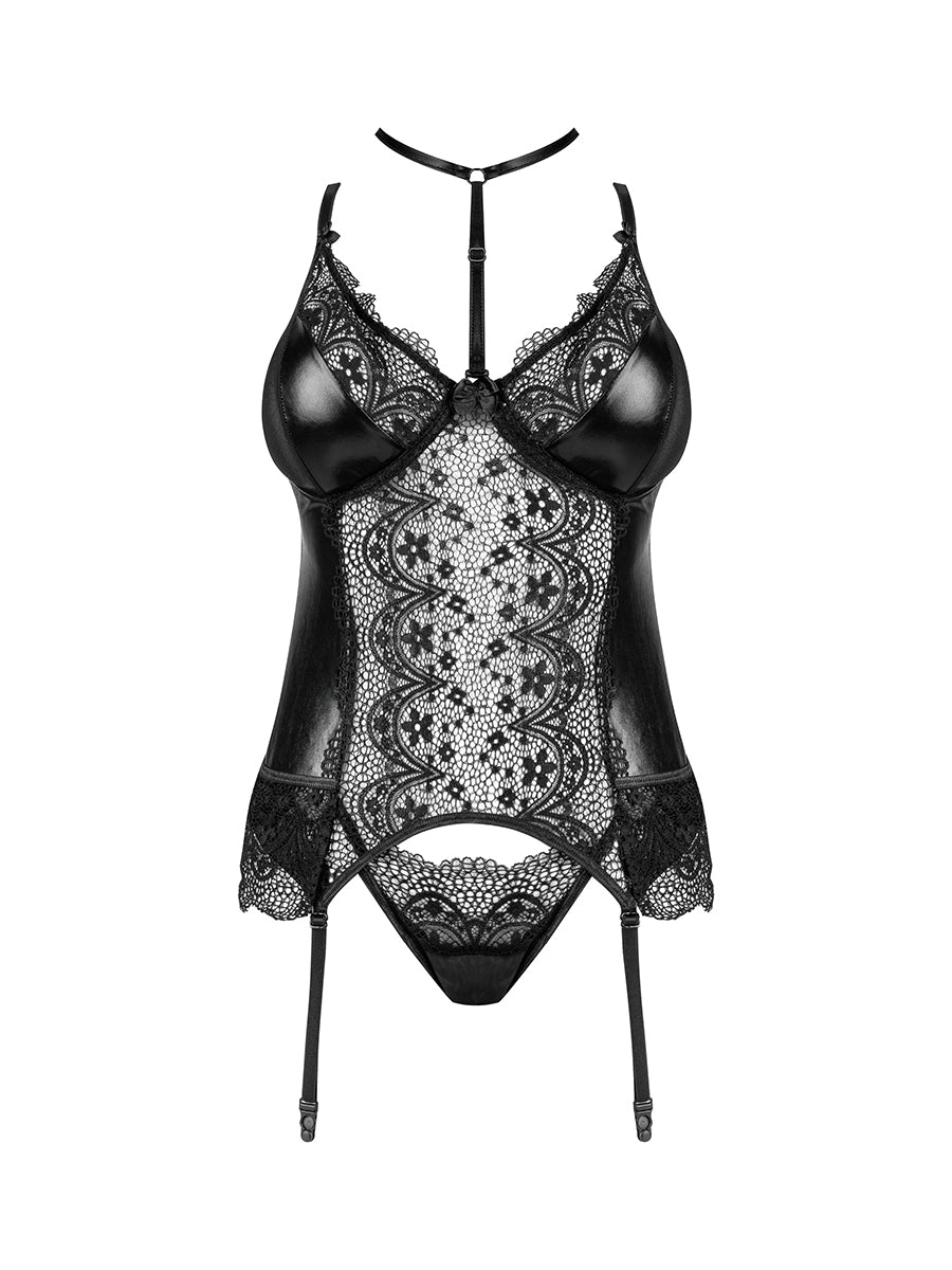 Noir Fantasy Lace Corset and Thong