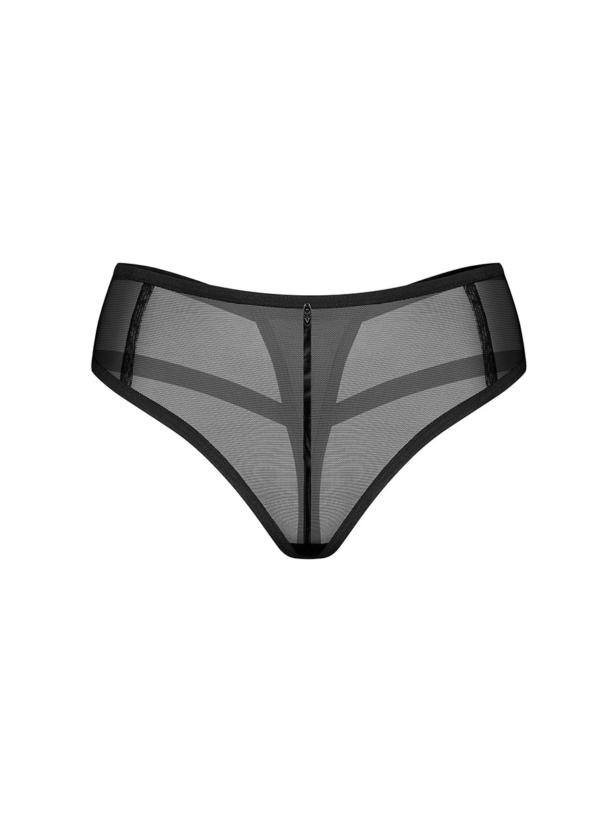 Nuites Transparent Double Thong - Black