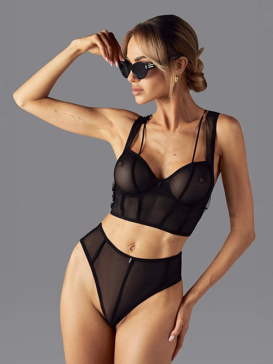 Nuites Transparent Top - Black