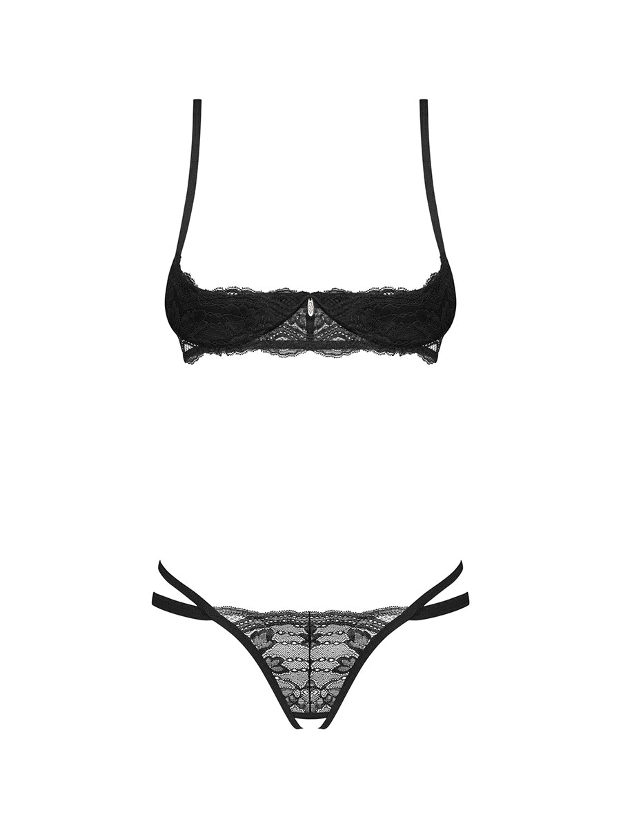 Nutris Lace Lingerie Set with An Open Design