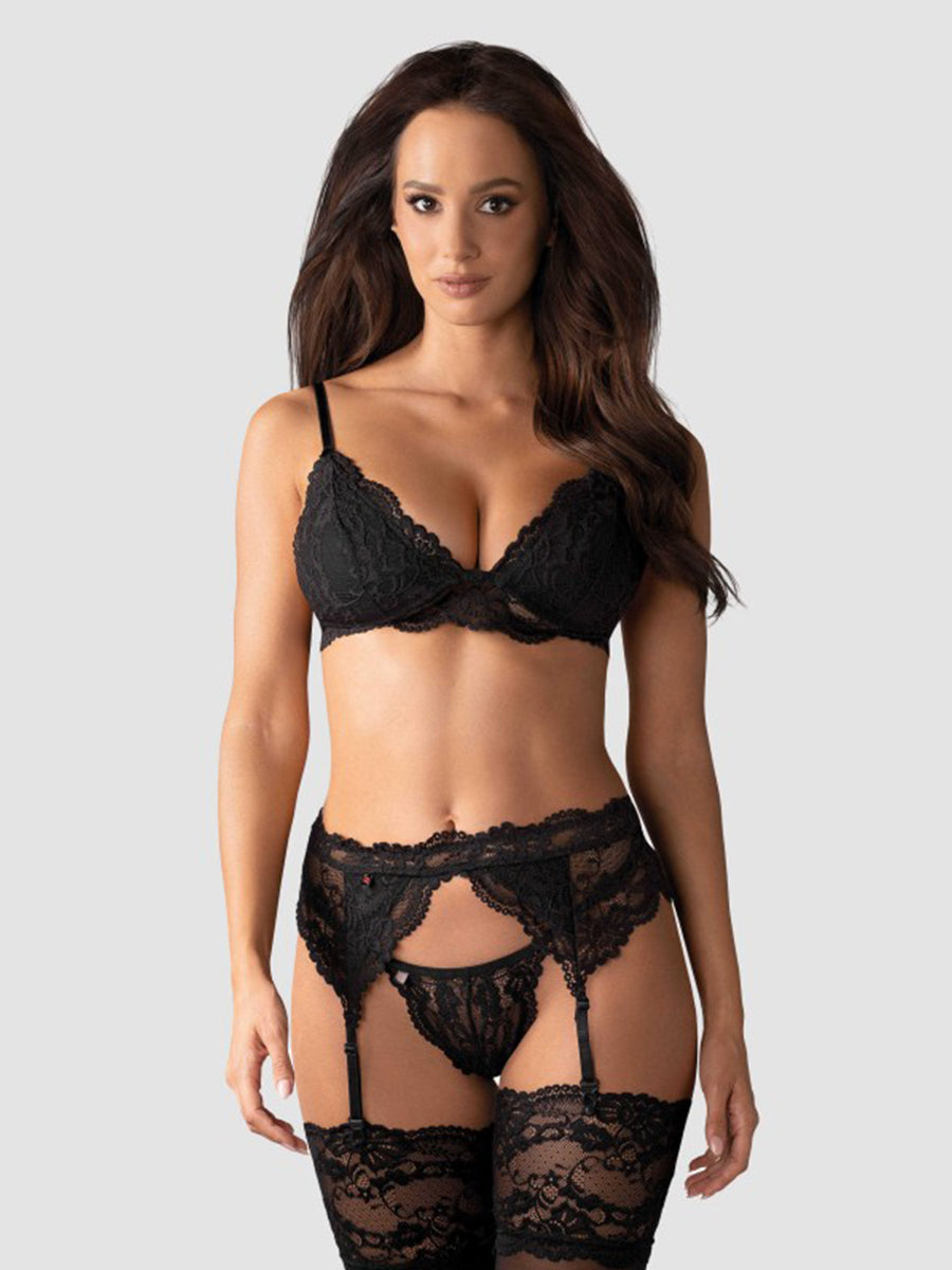 810-SEG-1 Black Lace Lingerie Set