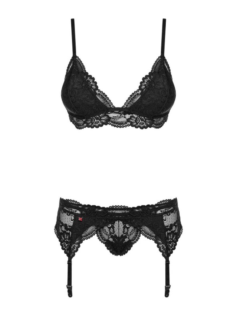 810-SEG-1 Black Lace Lingerie Set