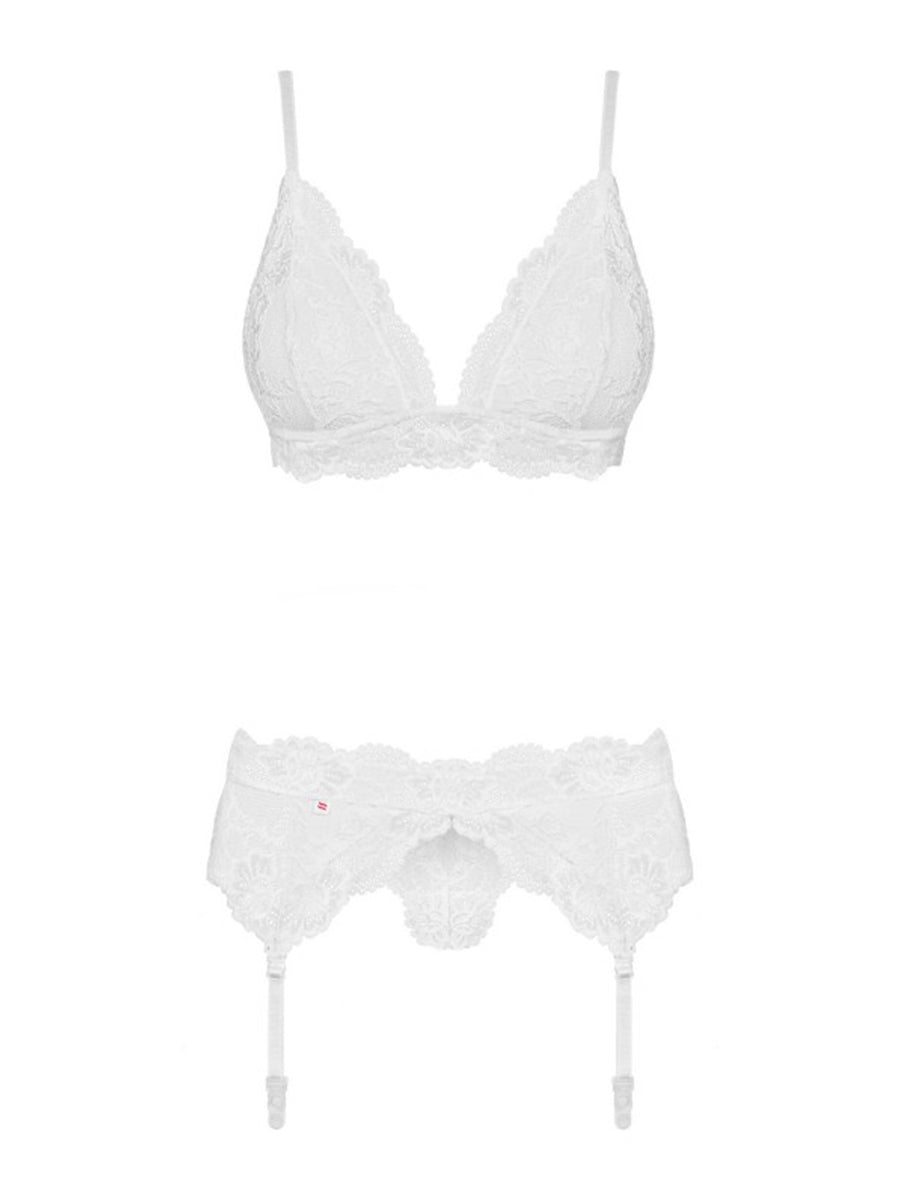 810-SEG-2 White Lace Lingerie Set