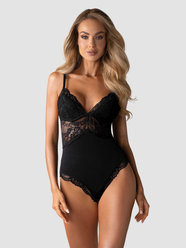 Obsessive Black Allure Lace Teddy