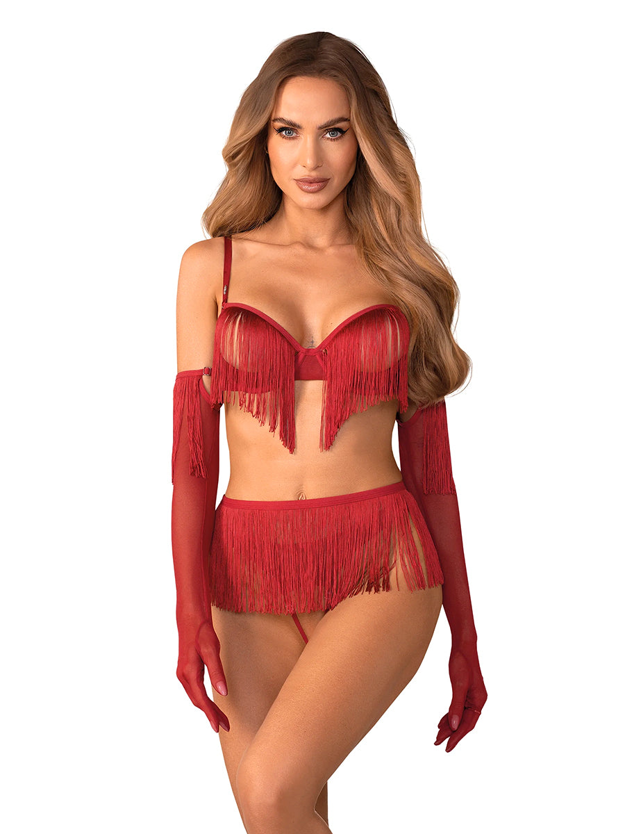Obsessive Rossay fiery red lingerie set with matching opera-length gloves_01