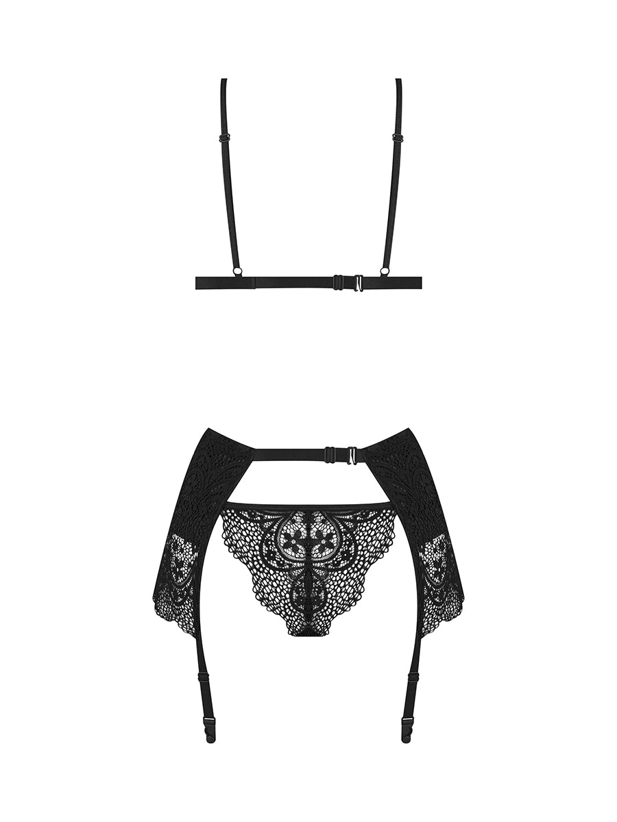 Obsidian Desire Wetlook and Lace Lingerie Set