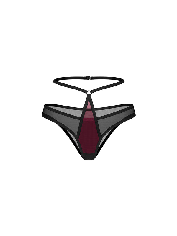 EXQUISITE by Obsessive Parisel Burgundy Double-Layered Panties