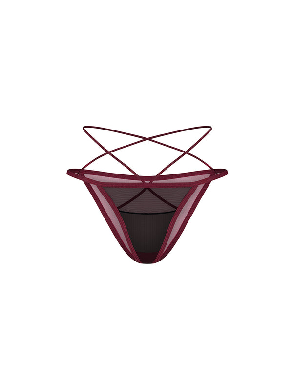EXQUISITE by Obsessive Parisel Burgundy Mini Panties
