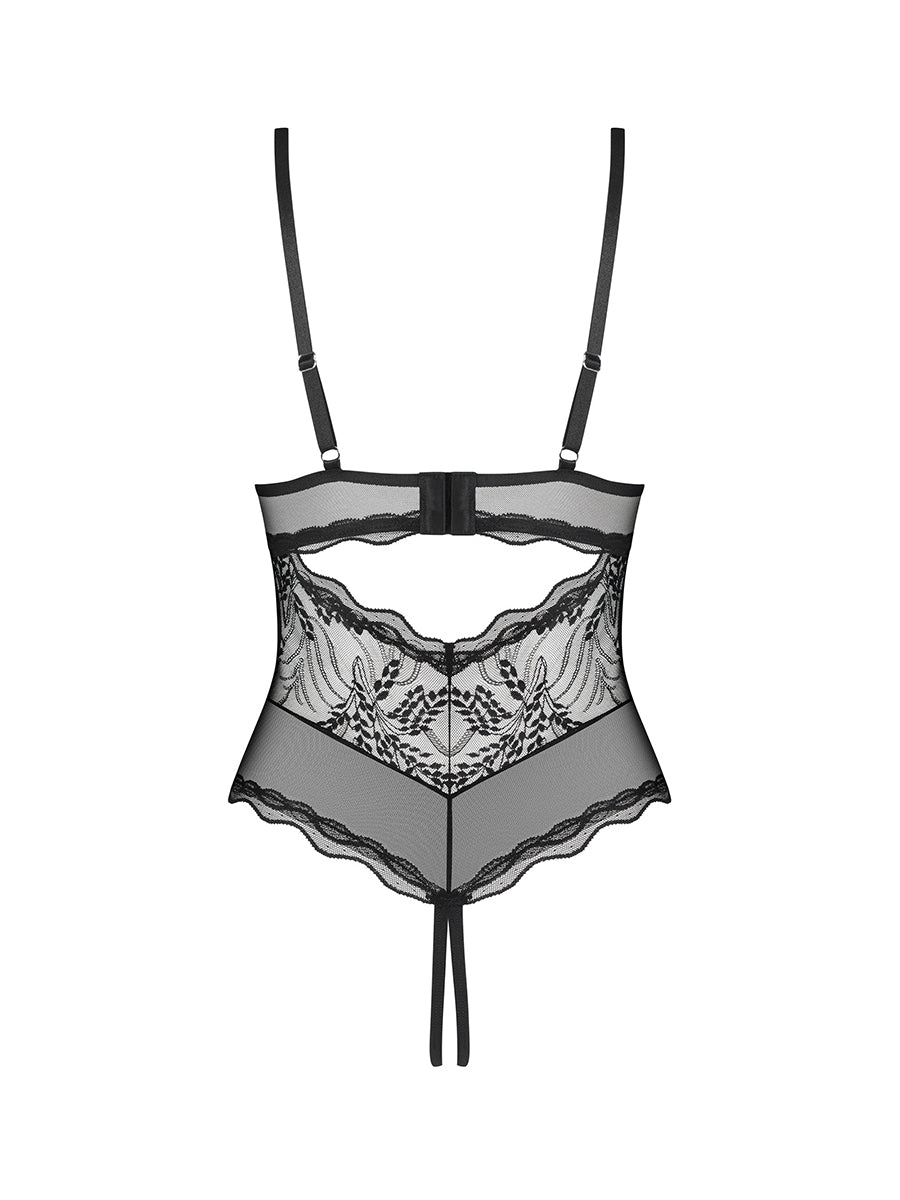 Perisia Crotchless Teddy - Black