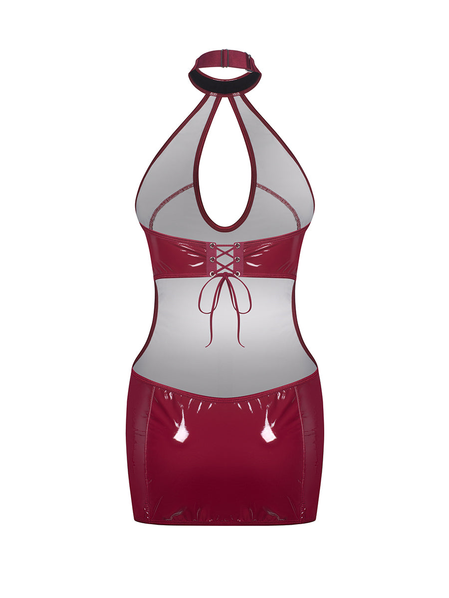 Redya Dress with Deep Neckline & Choker