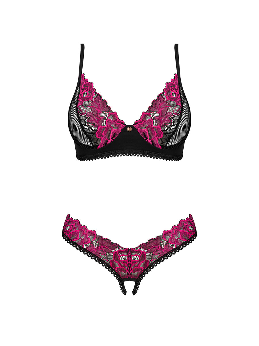 Rosenty Lingerie Set: Bra & Crotchless Thong